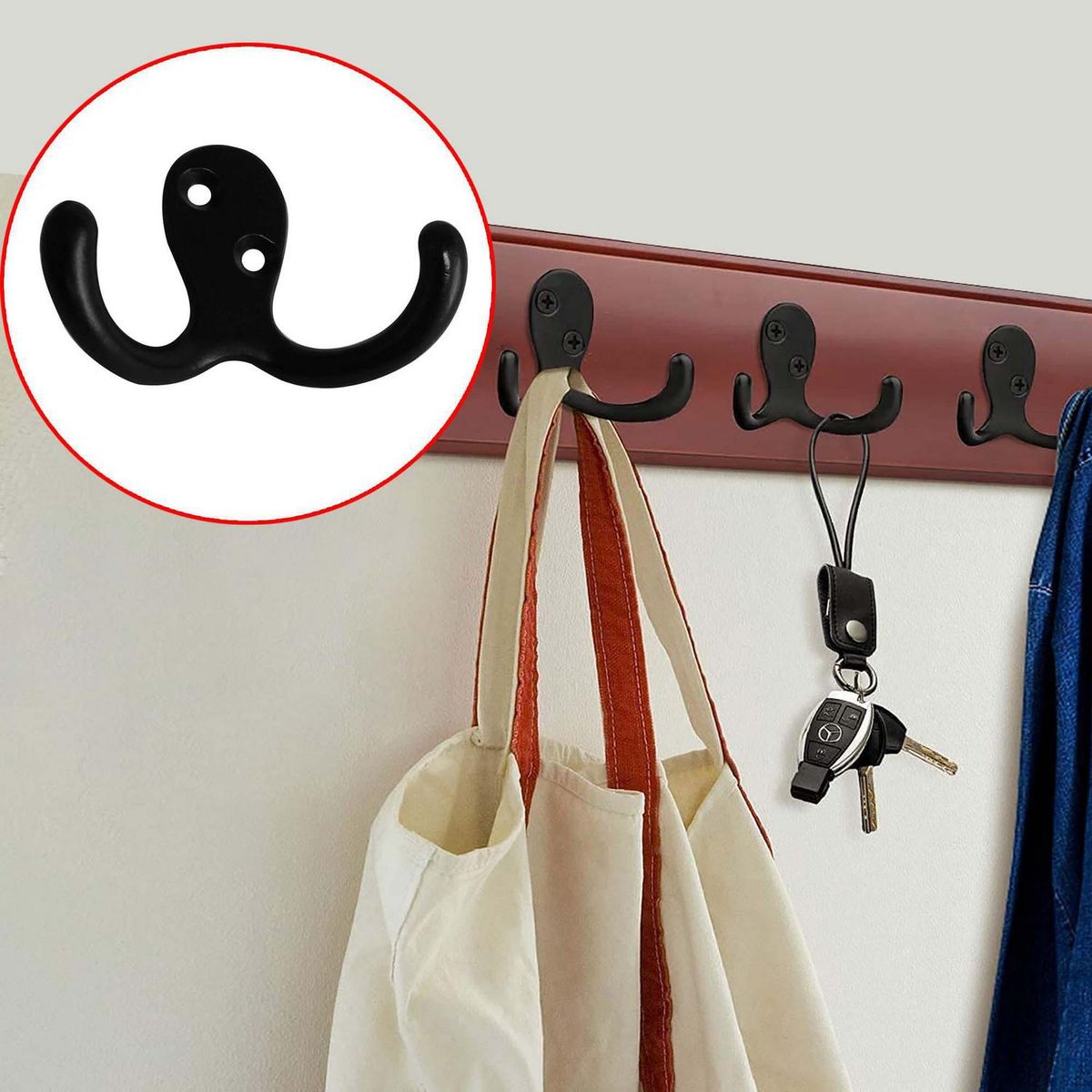 MAMUT - Colgador Doble Metal Negro