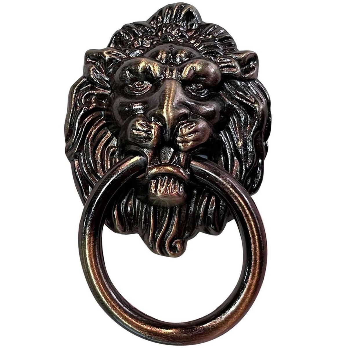 MAMUT - Tirador decorativo "leon" c/manilla 66 x 40 mm cobre antiguo 1 unid