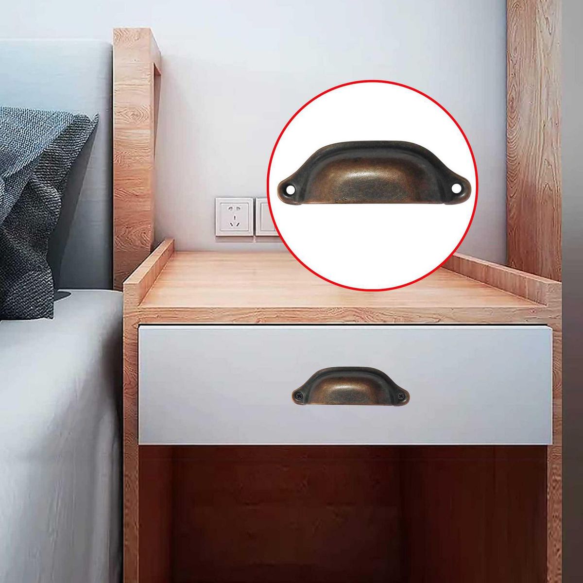 MAMUT - Tirador tipo concha 97 x 35 mm bronce antiguo 1 unid