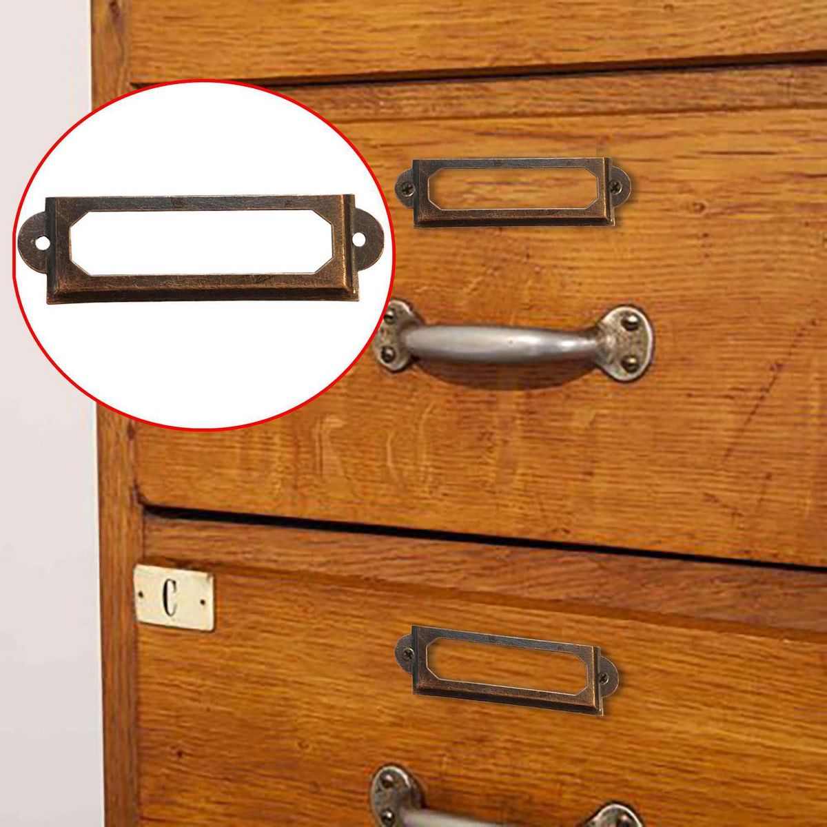 MAMUT - Tarjetero rectangular 60 x 17 mm cobre antiguo 1 unid