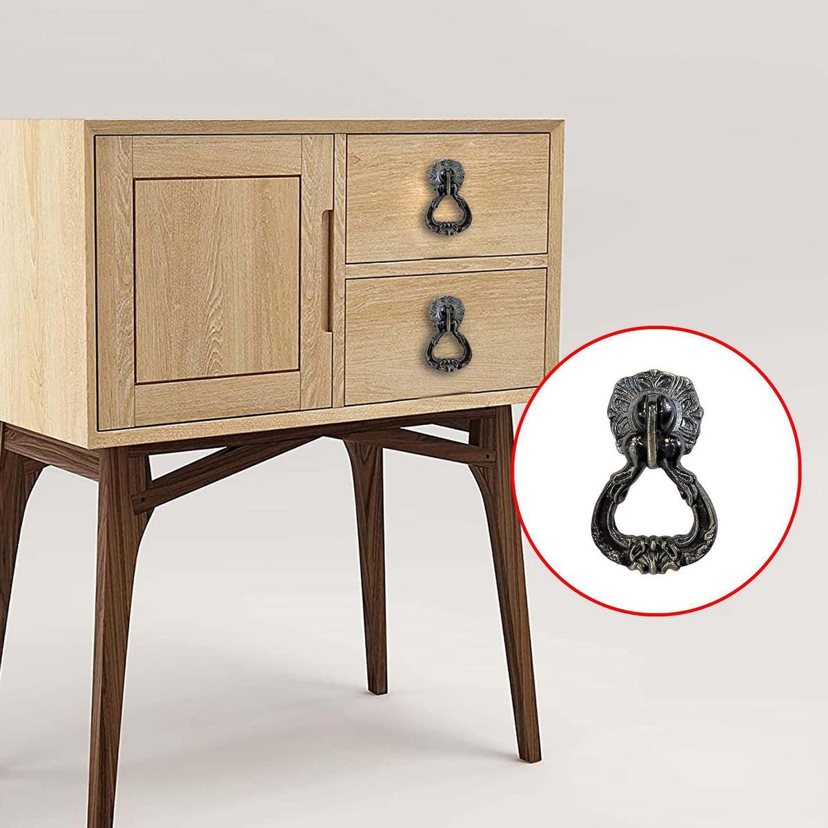 MAMUT - Tirador decorativo c/manilla 50 x 22 mm envejecido 1 unid