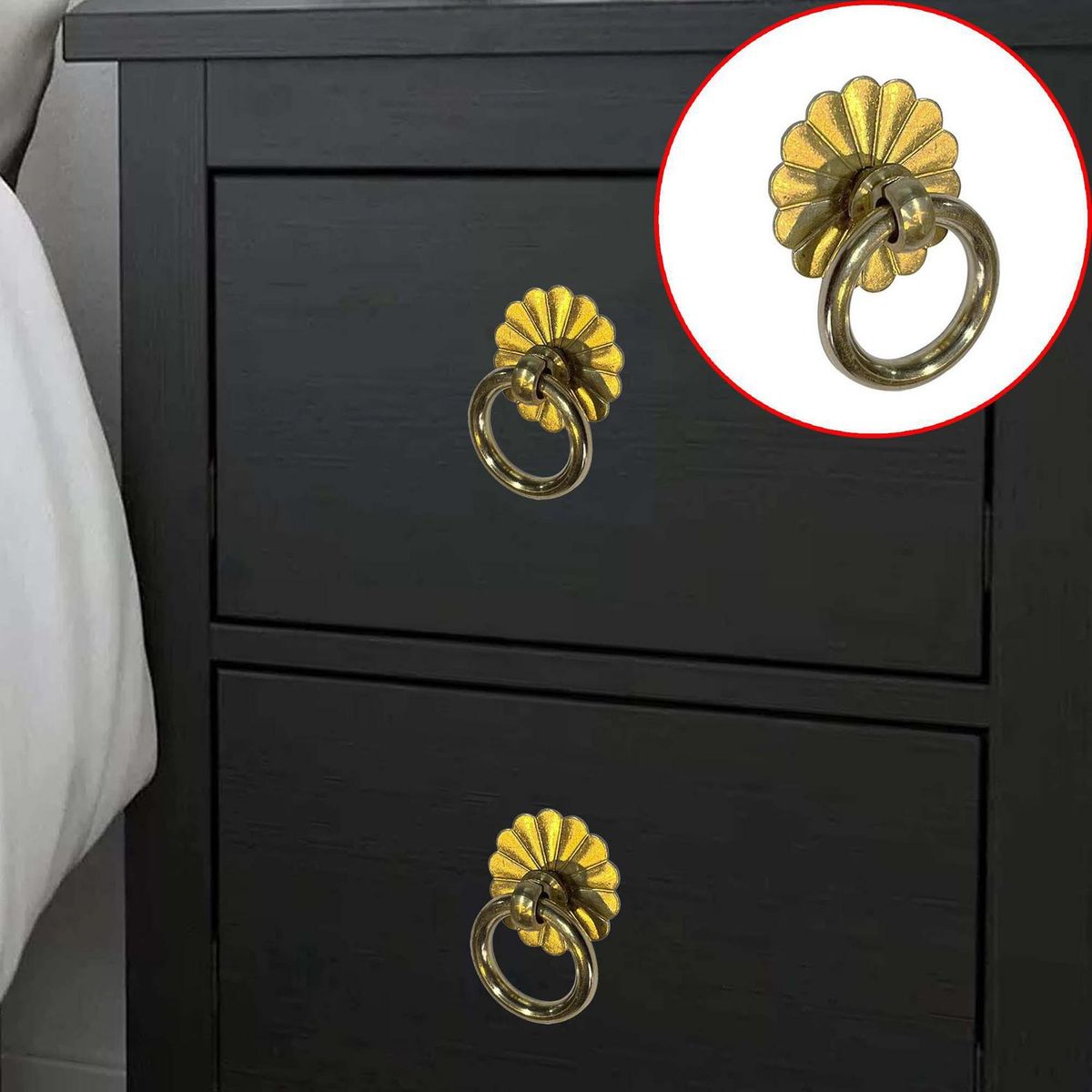 MAMUT - Tirador decorativo c/manilla 31 x 43 mm bronceado brillante 1 unid