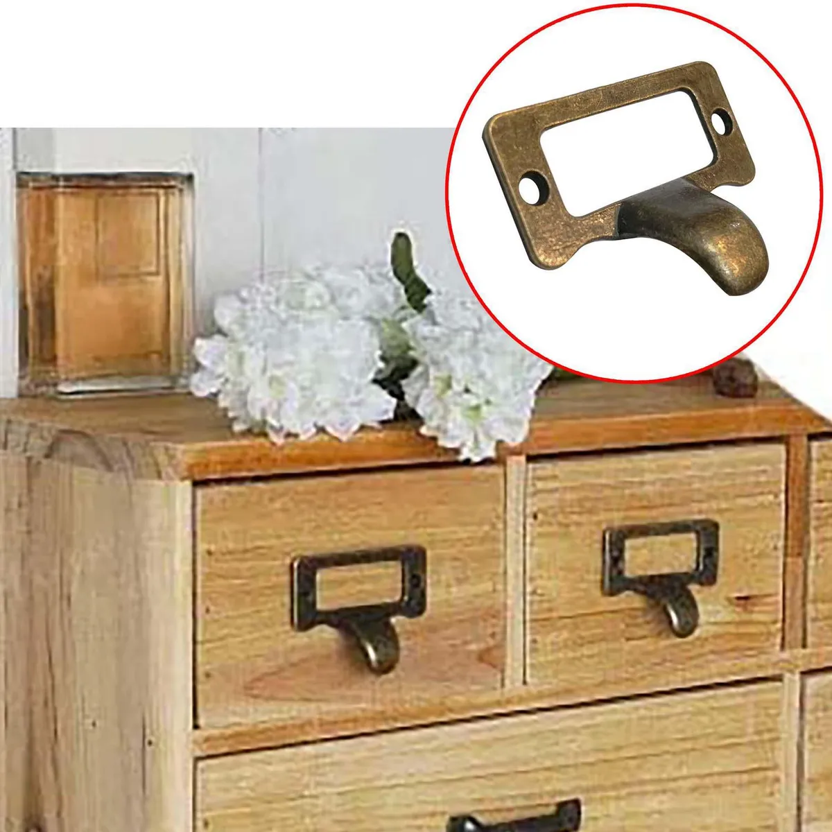 MAMUT - Tarjetero rectangular con tirador 32 x 20 mm bronceado 1 unid