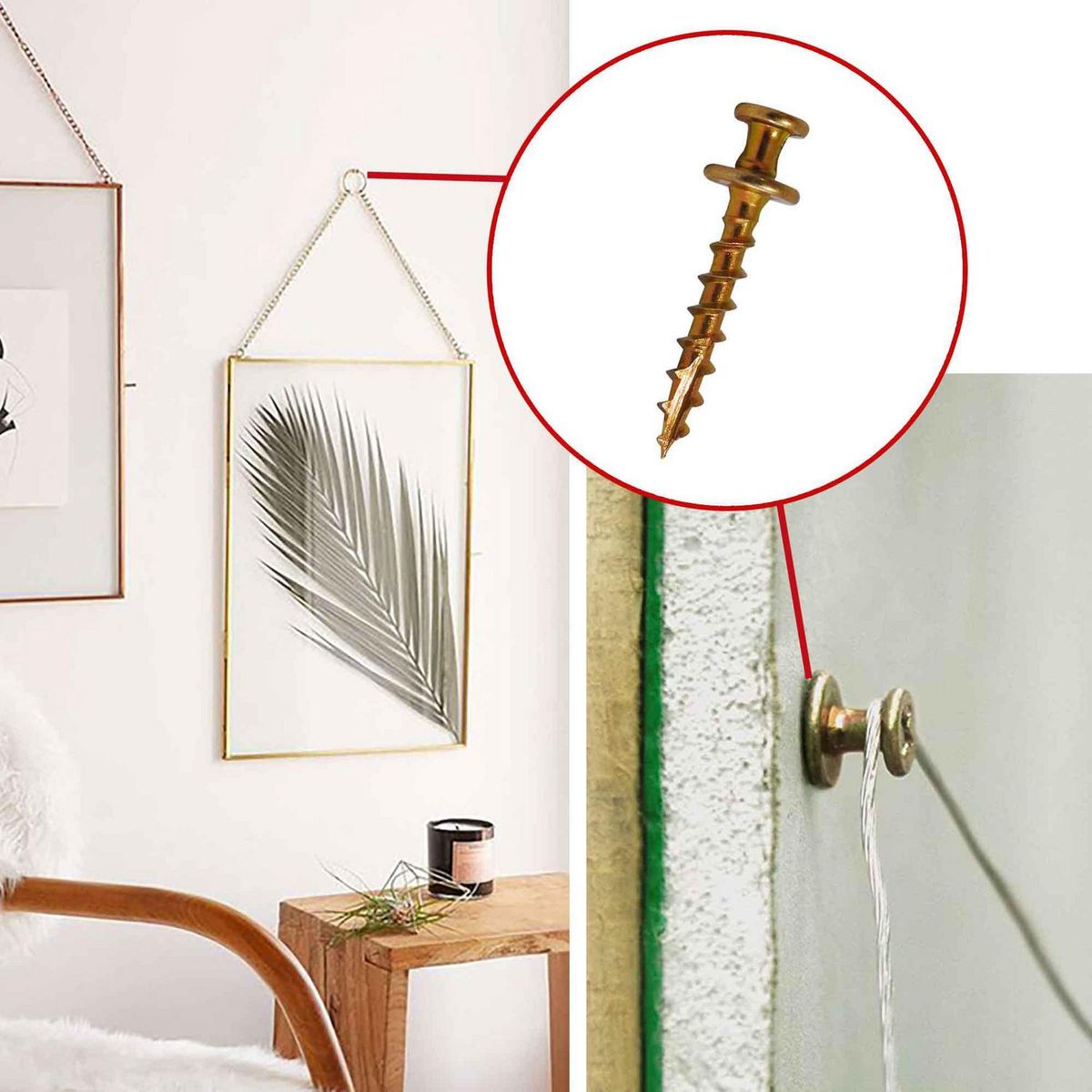 MAMUT - Tornillo para colgar M3,5 x 30 mm zincado amarillo 2 unid