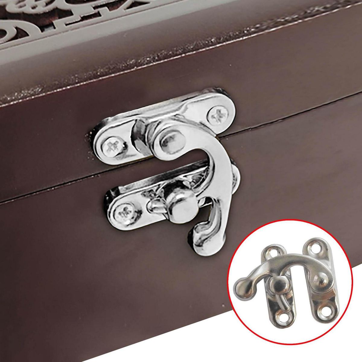 MAMUT - Chapa decorativa cierre izquierdo 35 x 27 mm plateado 1 unid