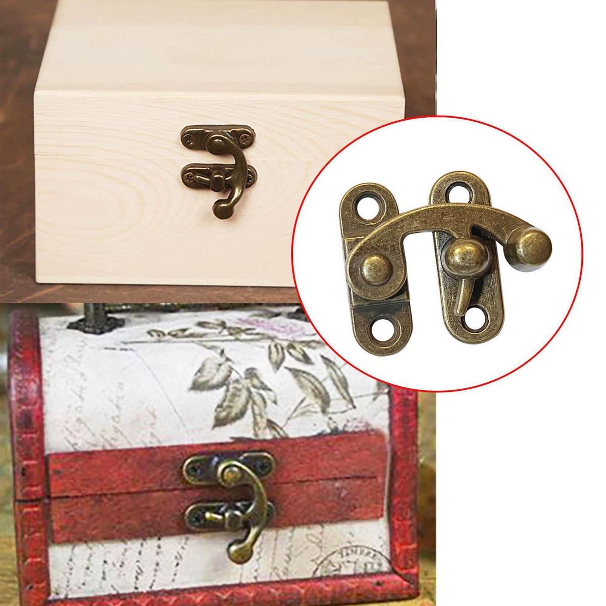 MAMUT - Chapa decorativa cierre derecho 32 x 28 mm bronce envejecido 1 unid