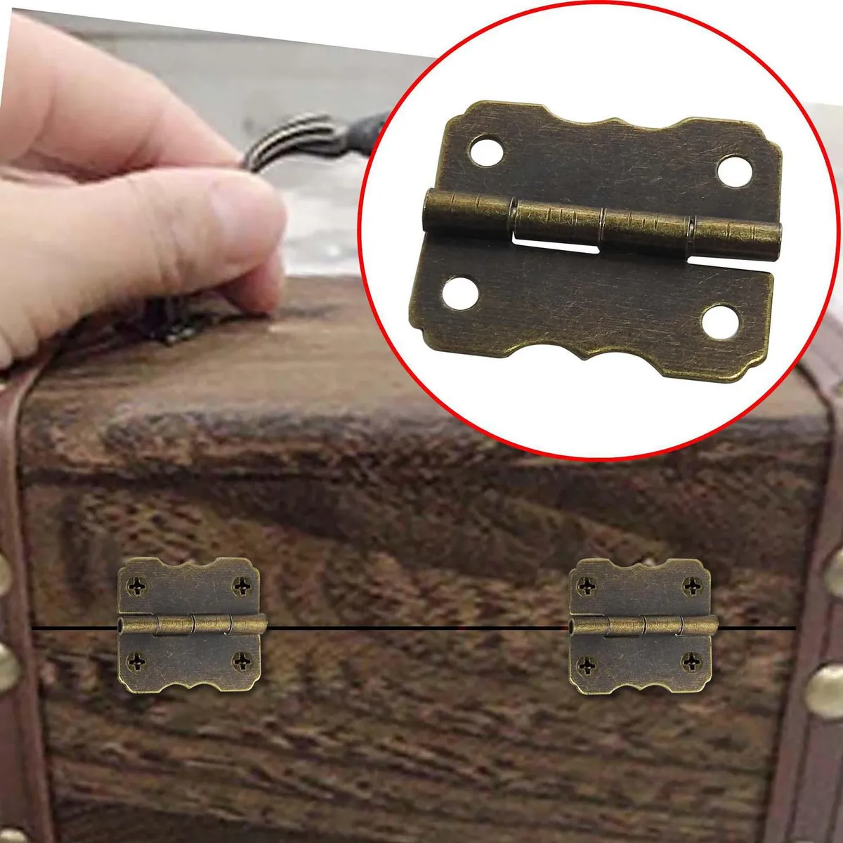 MAMUT - Bisagra decorativa borde 23 x 30 mm bronce antiguo 2 unid