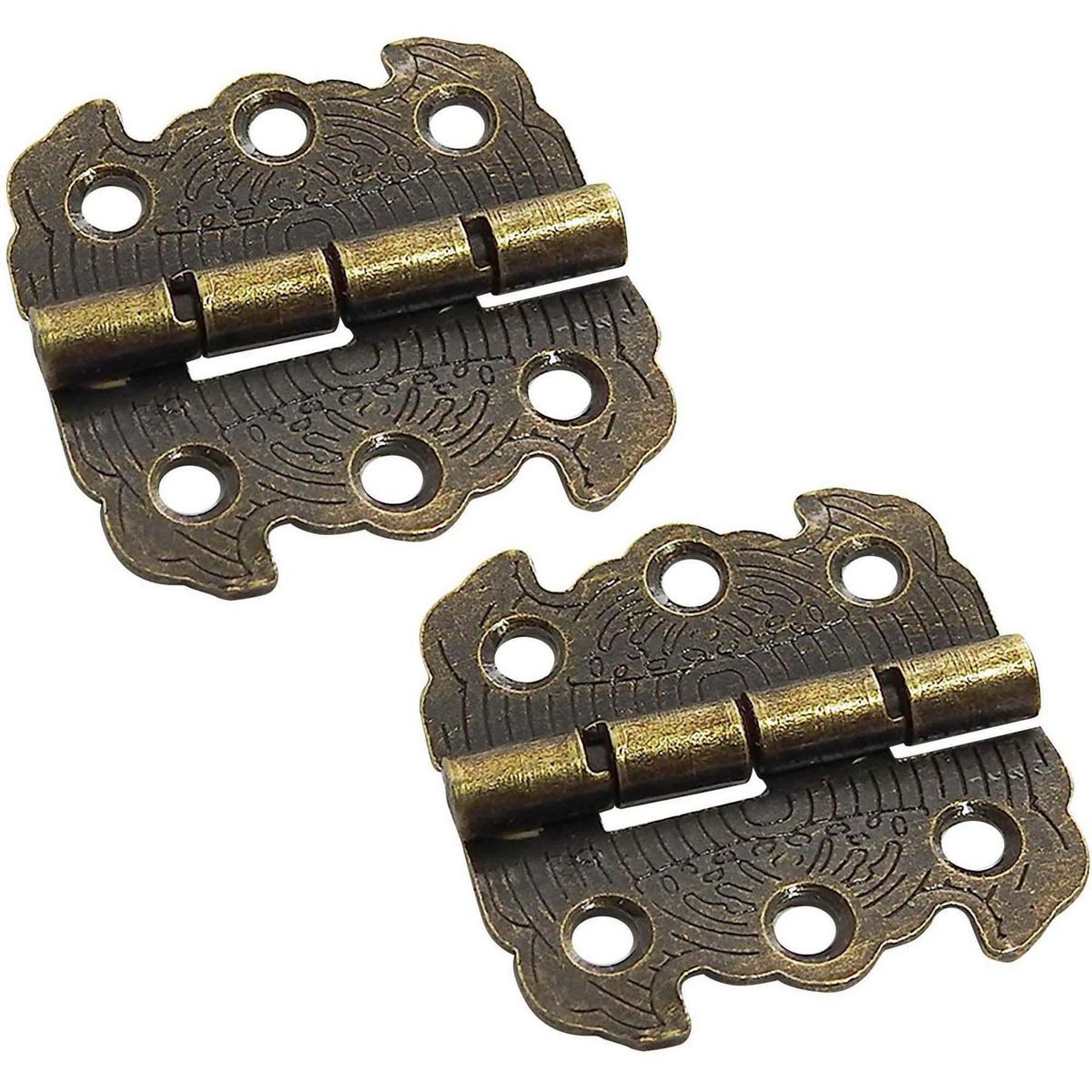 MAMUT - Bisagra decorativa con borde 26 x 30 mm bronce antiguo 2 unid