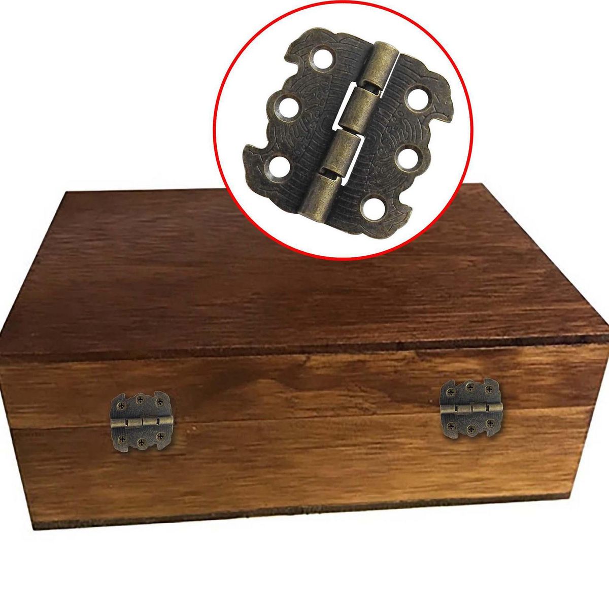 MAMUT - Bisagra decorativa con borde 26 x 30 mm bronce antiguo 2 unid