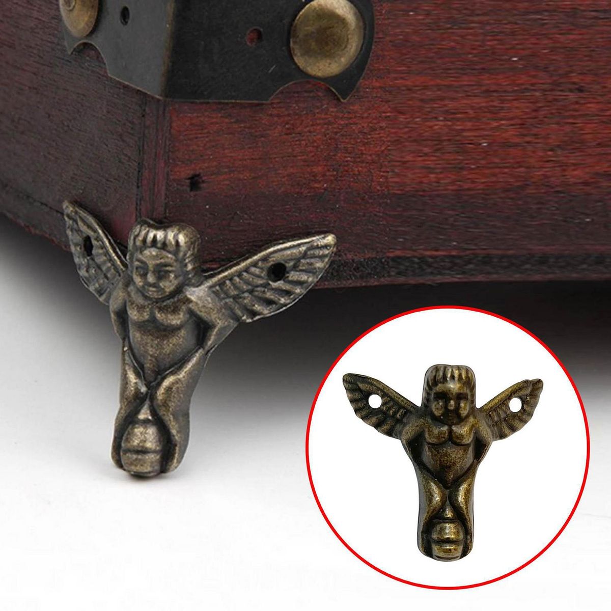 MAMUT - Pata (soporte) decorativo 18 x 36 mm bronce envejecido 2 unid