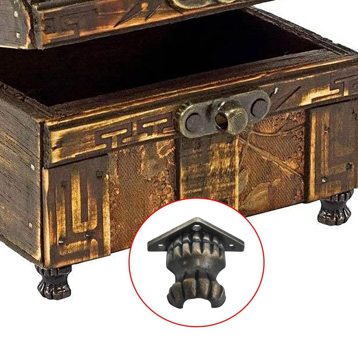 MAMUT - Pata (soporte) decorativo 25 x 35 mm bronce envejecido 2 unid