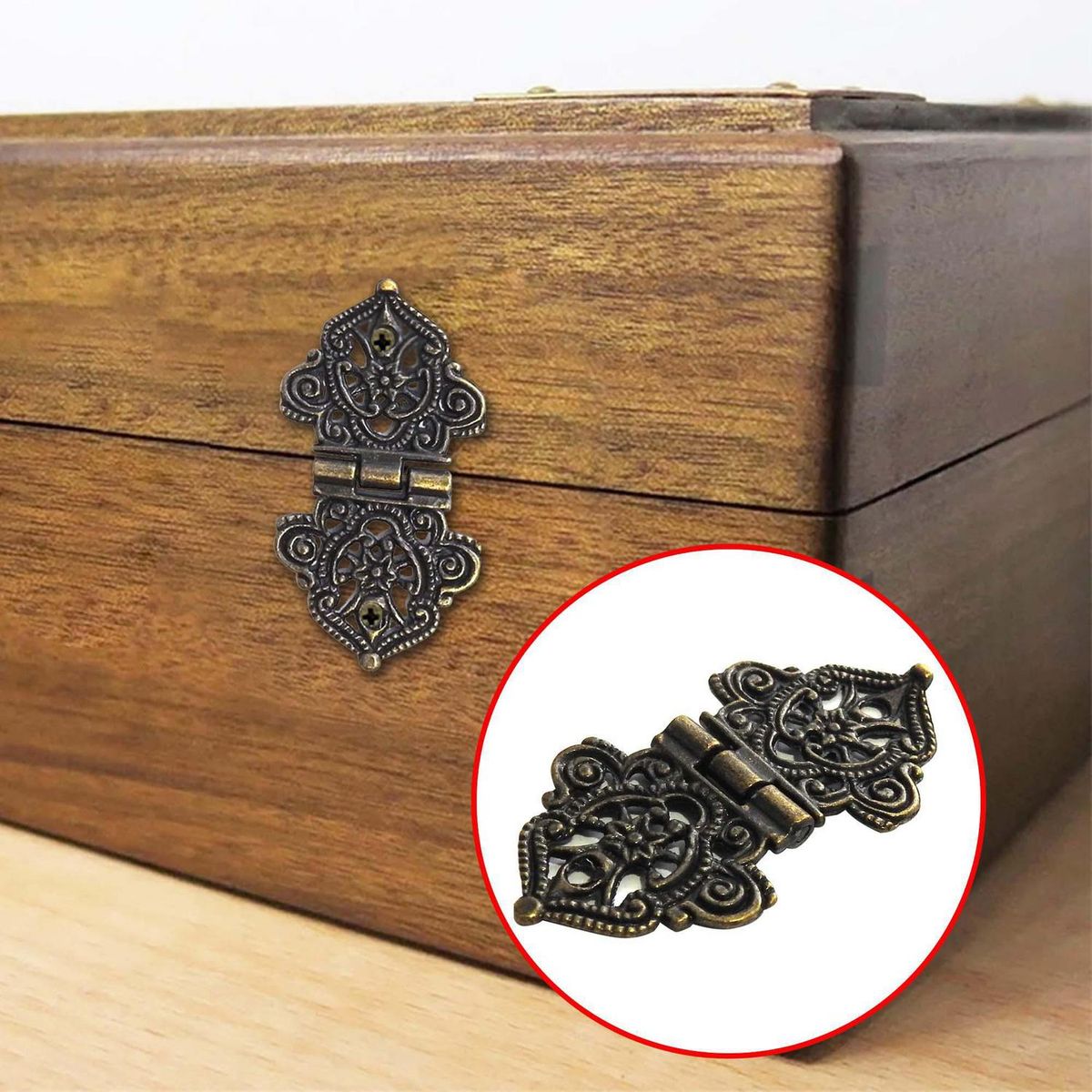 MAMUT - Bisagra decorativa calada 23 x 54 mm bronce antiguo 2 unid