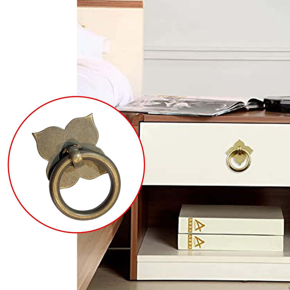 MAMUT - Tirador decorativo c/manilla "trebol" 31 x 47 mm bronceado 1 unid