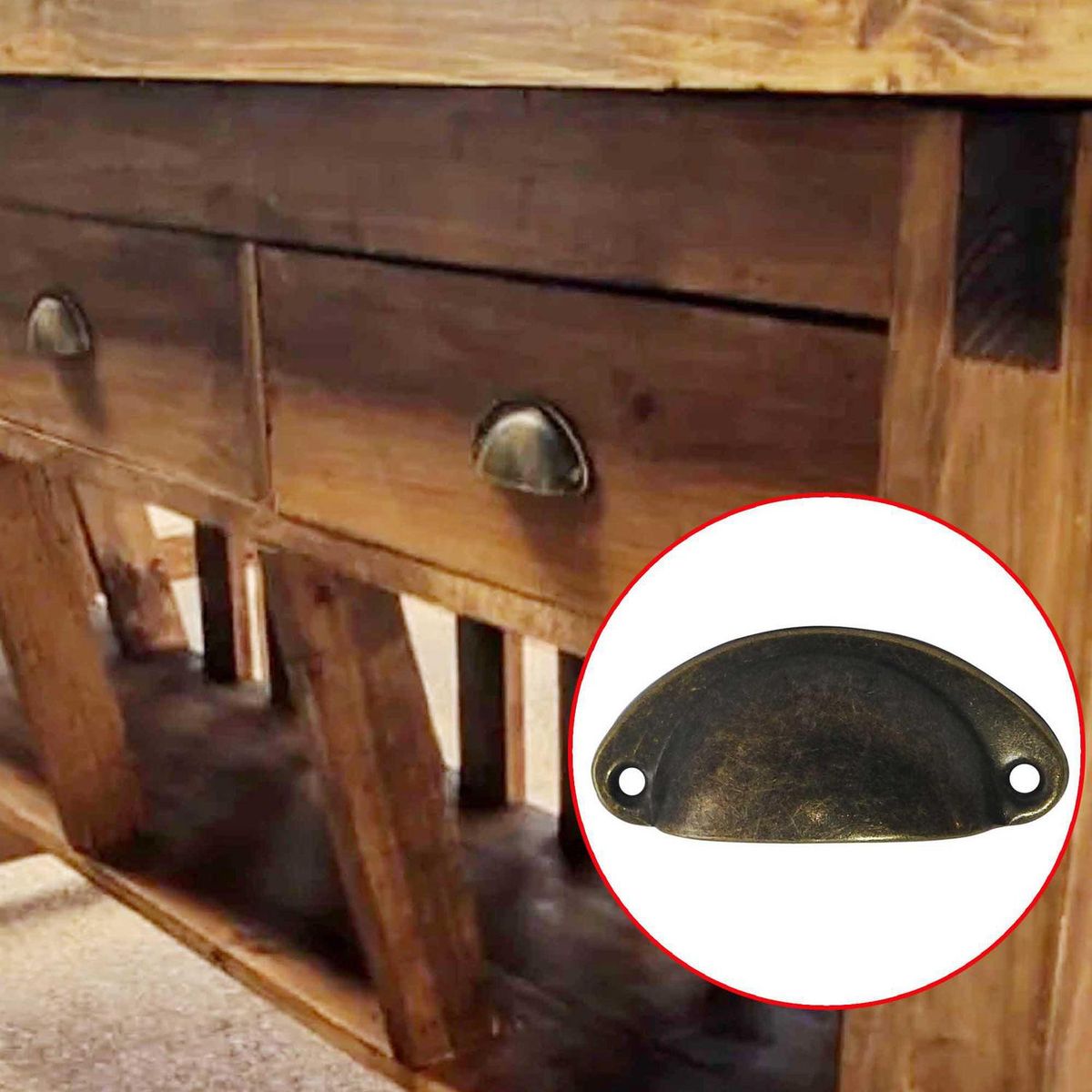 MAMUT - Tirador tipo concha 50 x 22 mm bronce envejecido 1 unid