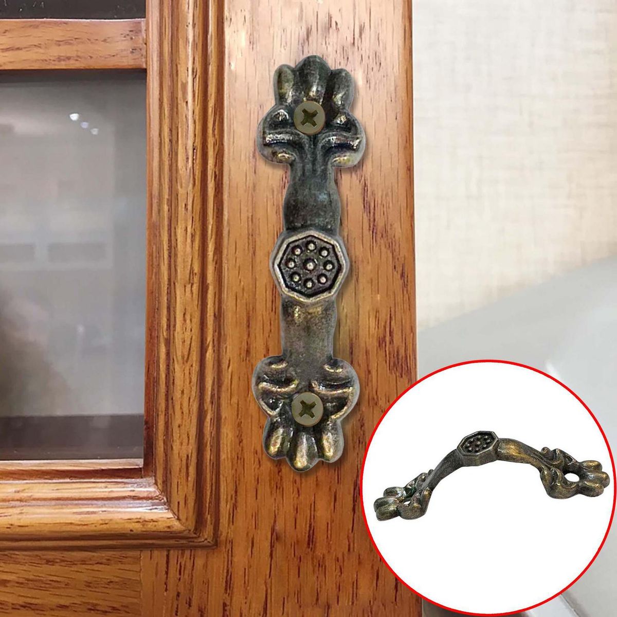 MAMUT - Tirador decorativo 43 x 10 mm bronce envejecido 1 unid