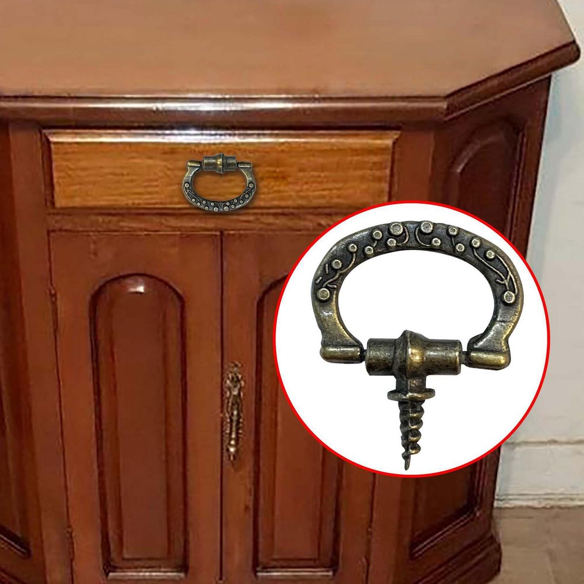 MAMUT - Tirador decorativo 24 x 18 mm bronce envejecido 1 unid