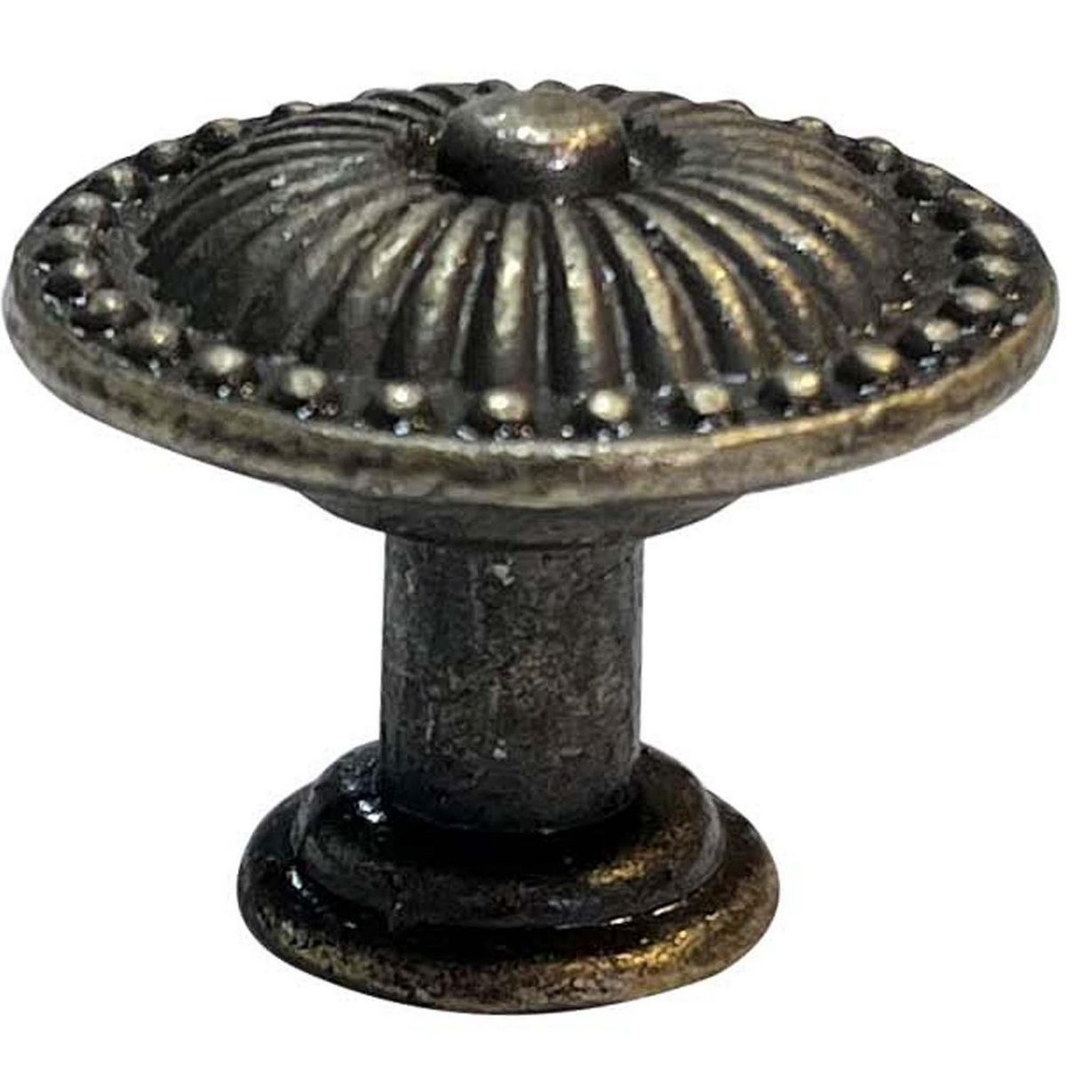 MAMUT - Tirador decorativo redondo liso 25 x 14 mm bronce envejecido 1 unid