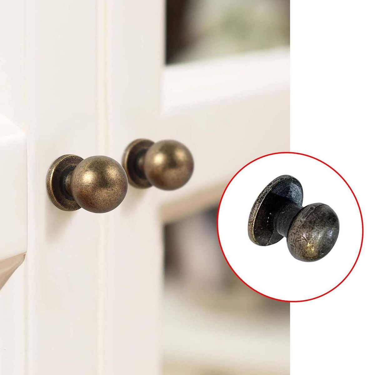 MAMUT - Tirador decorativo redondo c/diseño 9 x 11 mm bronce envejecido 1 unid