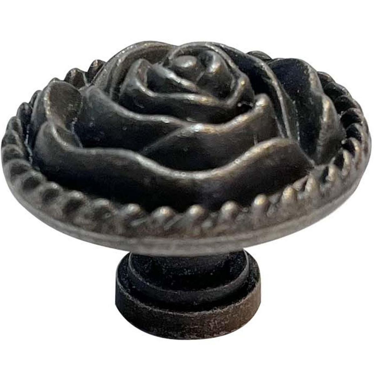 MAMUT - Tirador decorativo redondo "flor" 31x 24 mm bronce envejecido 1 unid