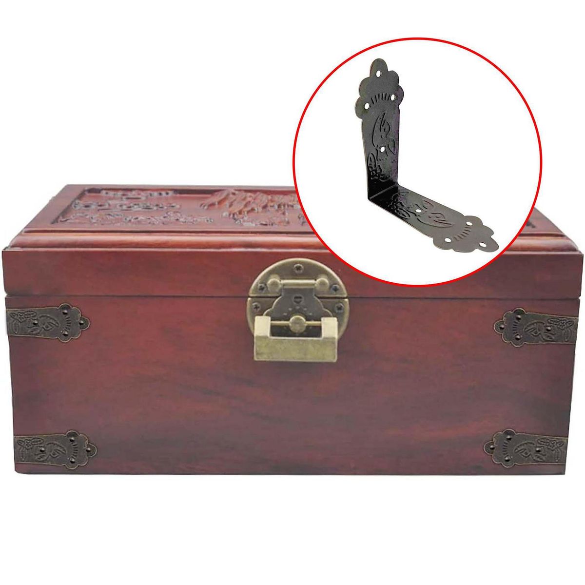 MAMUT - Escuadra (esquinero) decorativo 30 x 68 mm bronce antiguo1 unid