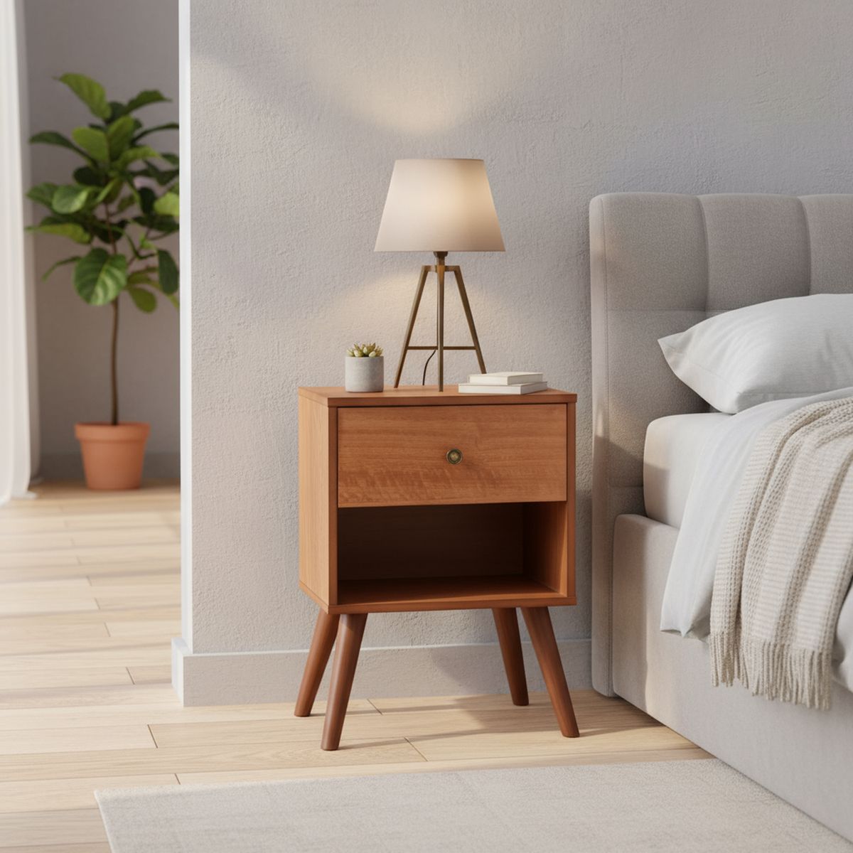 CIC - Velador 1 Cajón(es) Gales 45x63x35 cm Haya