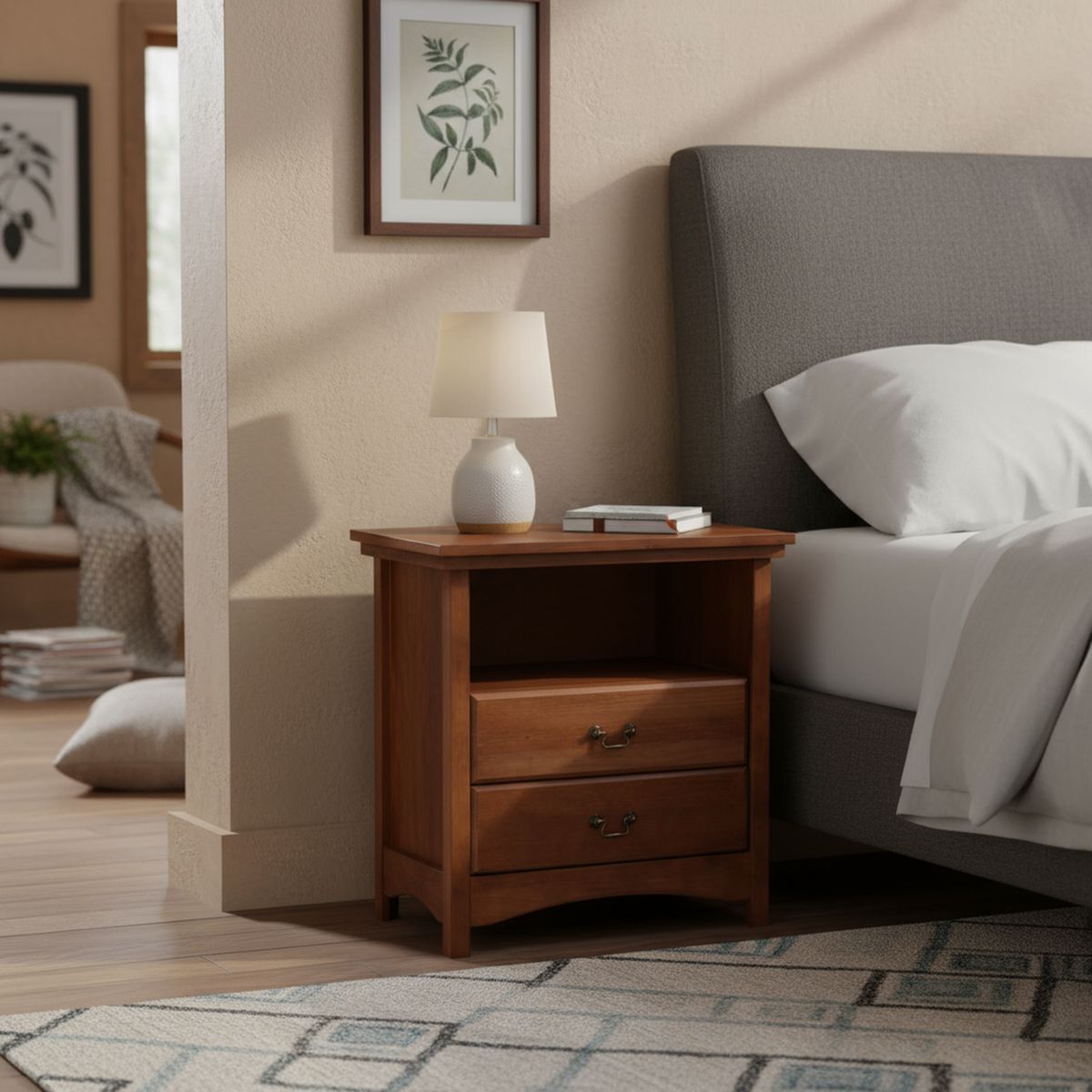 CIC - Velador 2 Cajón(es) Indo 66x69x40 cm Marrón