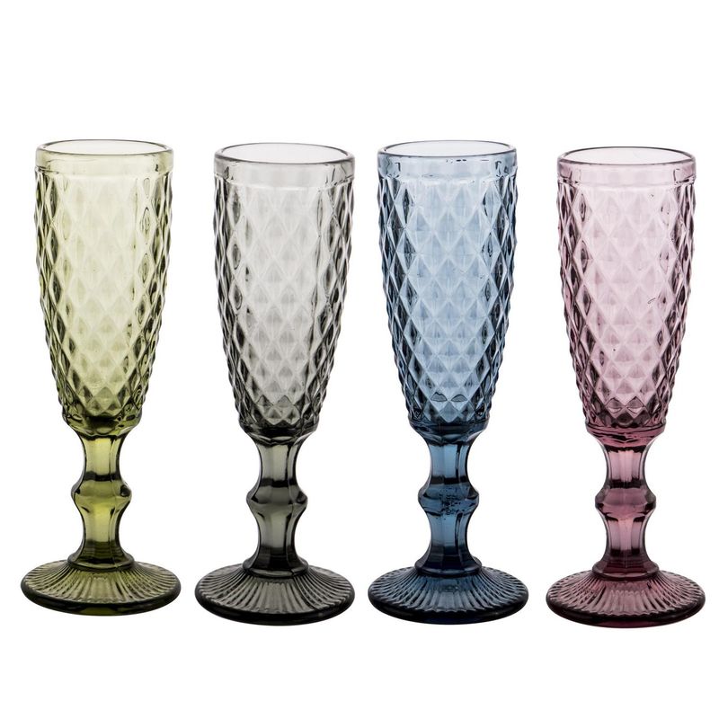 IDETEX - Set 4 copas color champaña 170 ml Murano