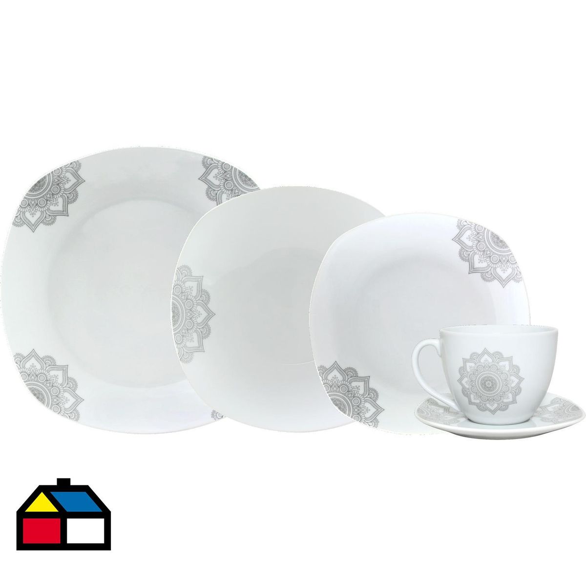 IDETEX - Juego de Loza 30 Piezas Porcelana Blanco