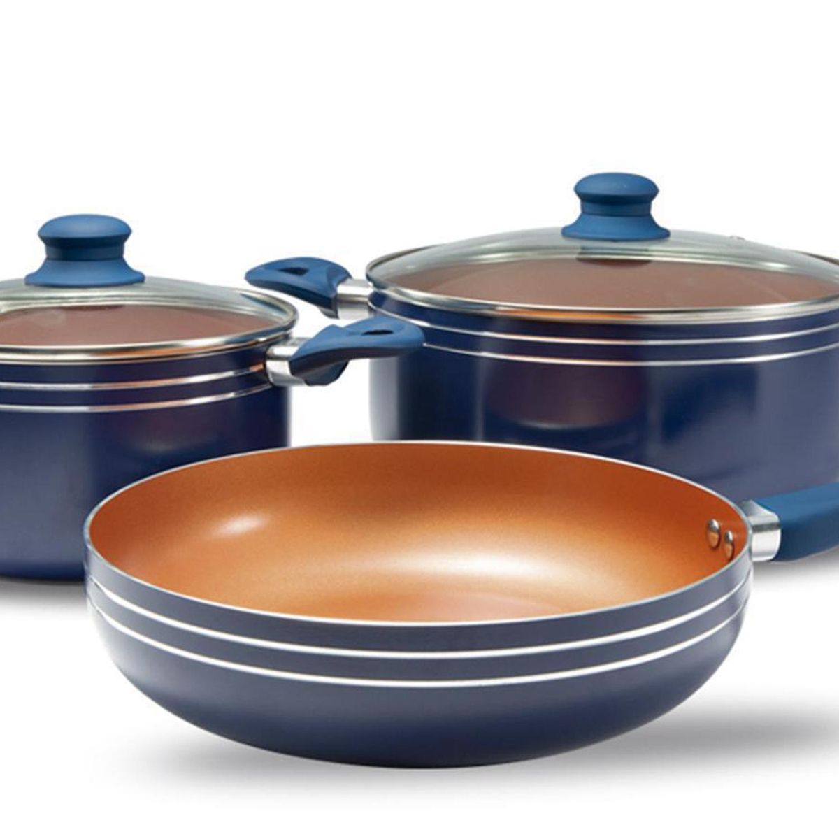 IDETEX - Batería de Cocina 5 Piezas Aluminio Therese Azul