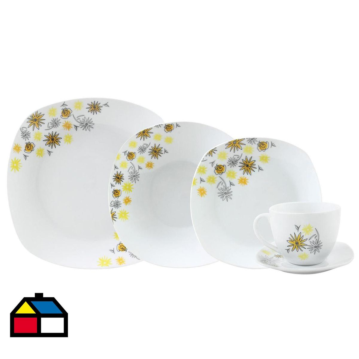 IDETEX - Juego de Loza 30 Piezas Porcelana Blanco