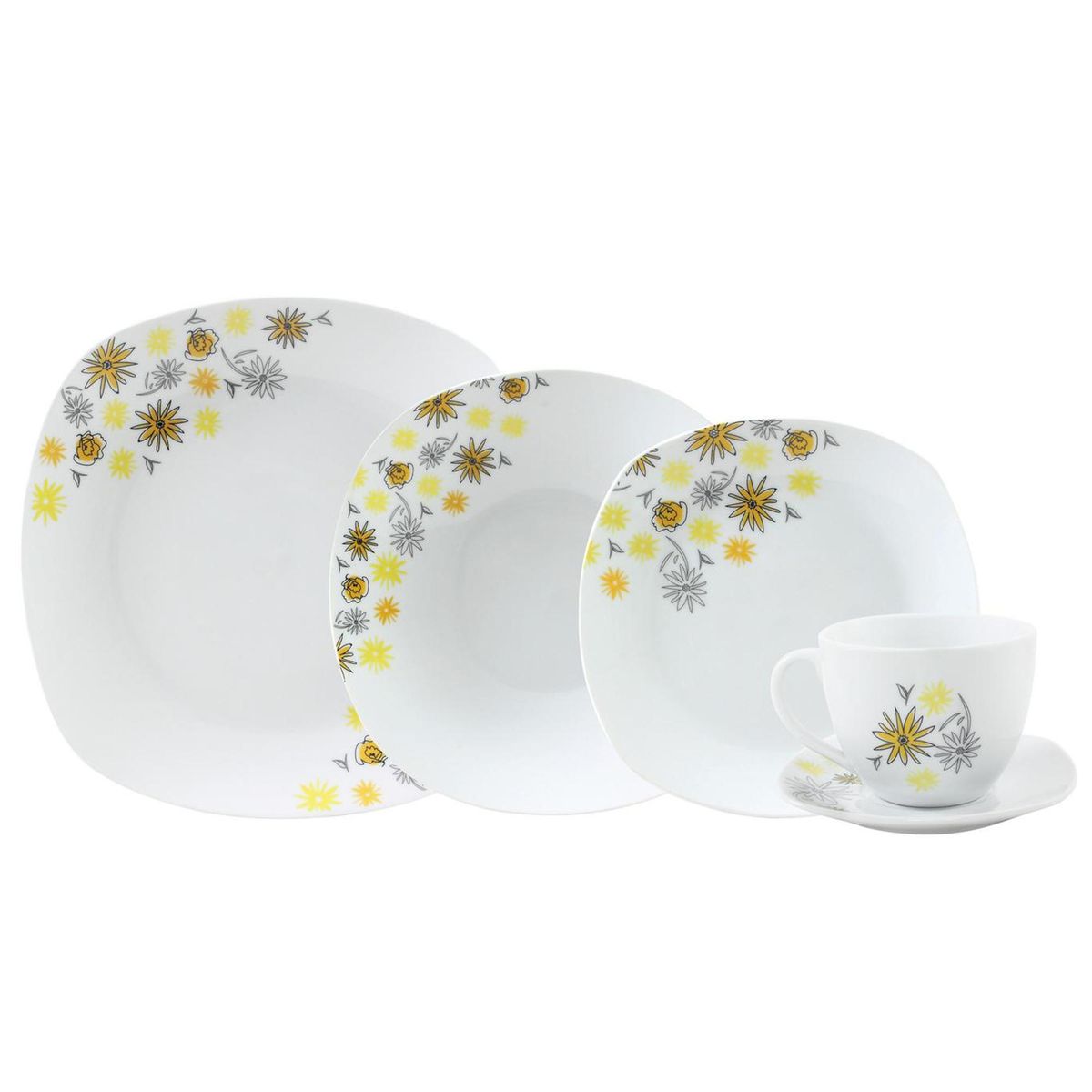 IDETEX - Juego de Loza 30 Piezas Porcelana Blanco
