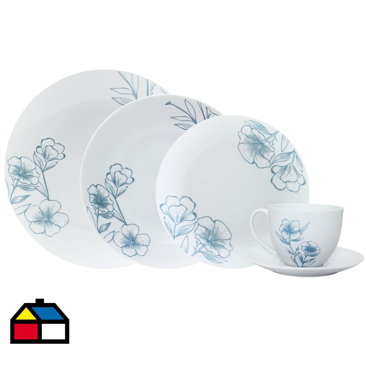 IDETEX - Juego de Loza 30 Piezas Porcelana Blanco