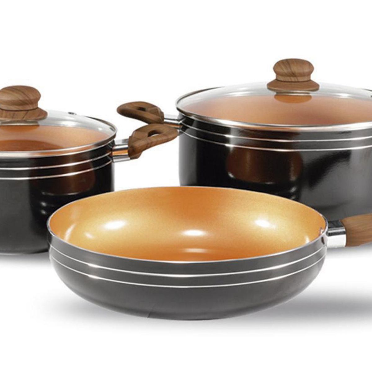 IDETEX - Batería de Cocina 5 Piezas Aluminio Mosset Negro