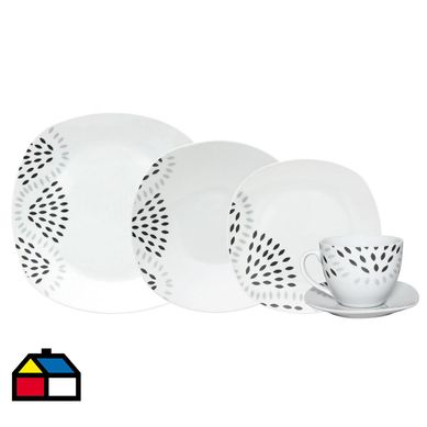 Juego de Loza 30 Piezas Willow Blanco