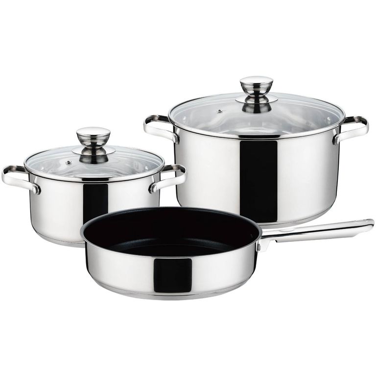 Bateria de Cocina 5 Piezas Acero inoxidable Angele Plateado
