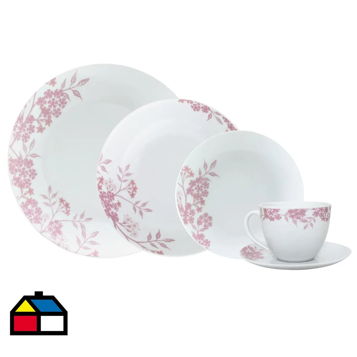 IDETEX - Juego de Loza 30 Piezas Porcelana Florencia Blanco