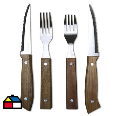 Set cubierto parrillero 8 piezas