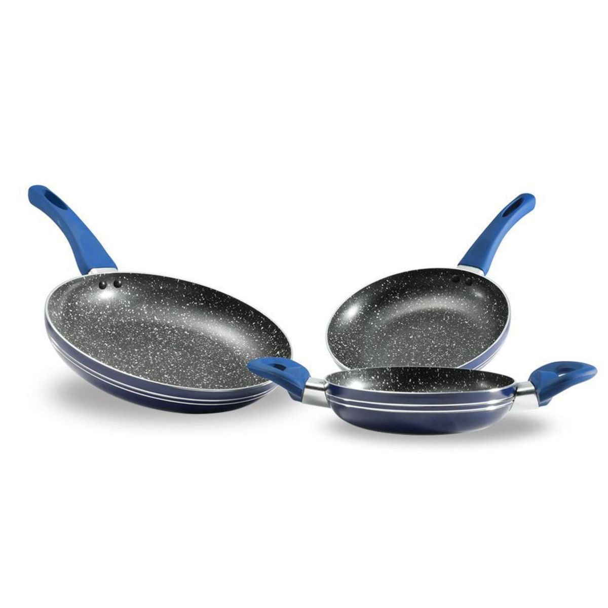 IDETEX - Set de 3 Sartenes Antiadherentes Bondy Aluminio Azul