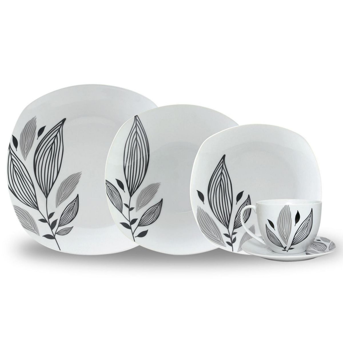 IDETEX - Juego de Loza 30 Piezas Porcelana Niza Blanco