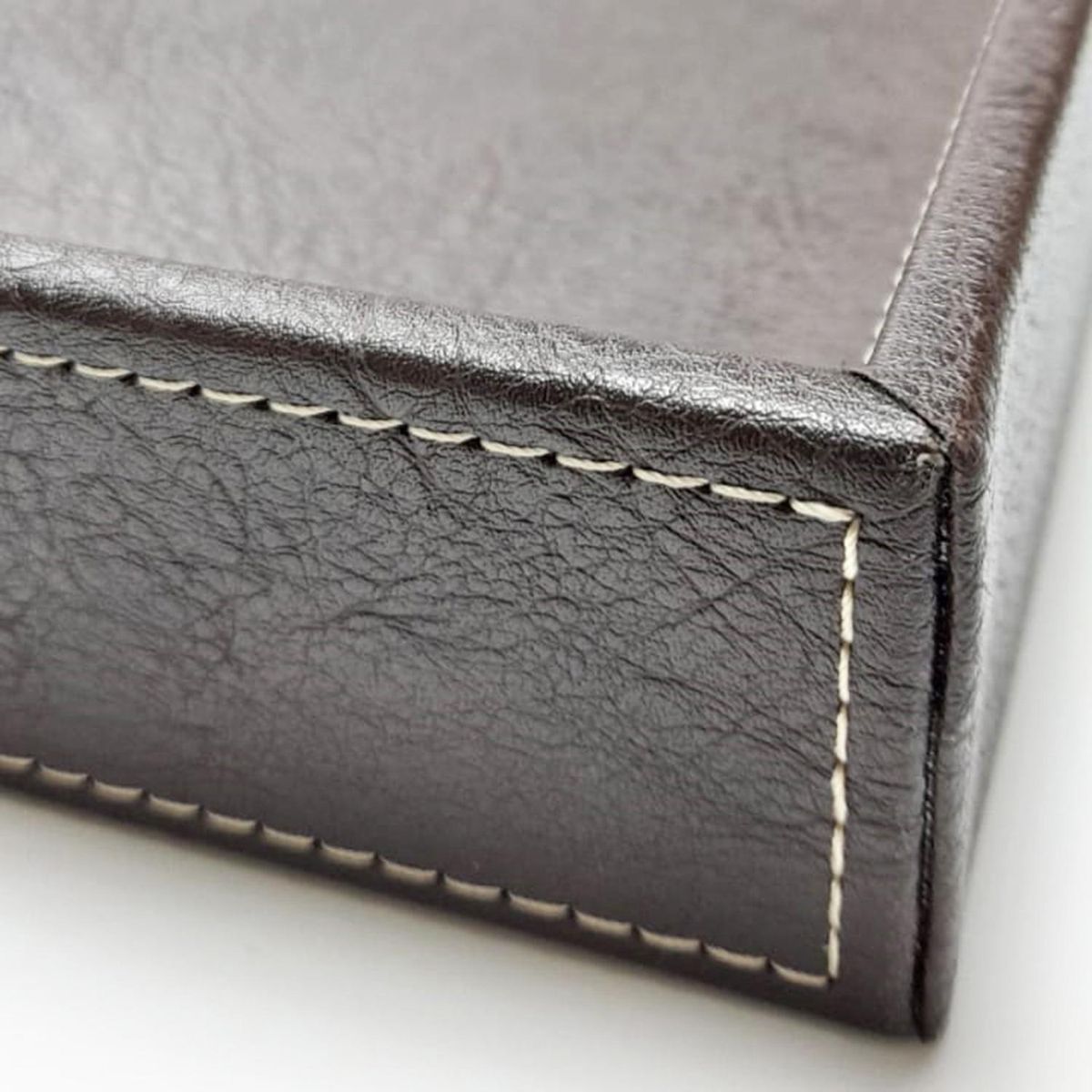 JUST HOME COLLECTION - Bandeja Ecocuero Rectangular 30x45 cm Café