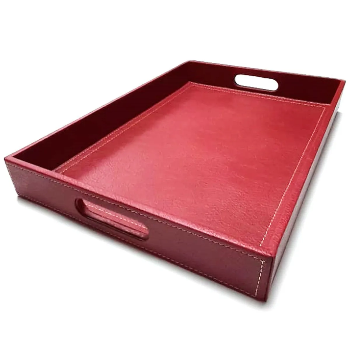 JUST HOME COLLECTION - Bandeja para servir 50x30x5,5 cm ecocuero roja