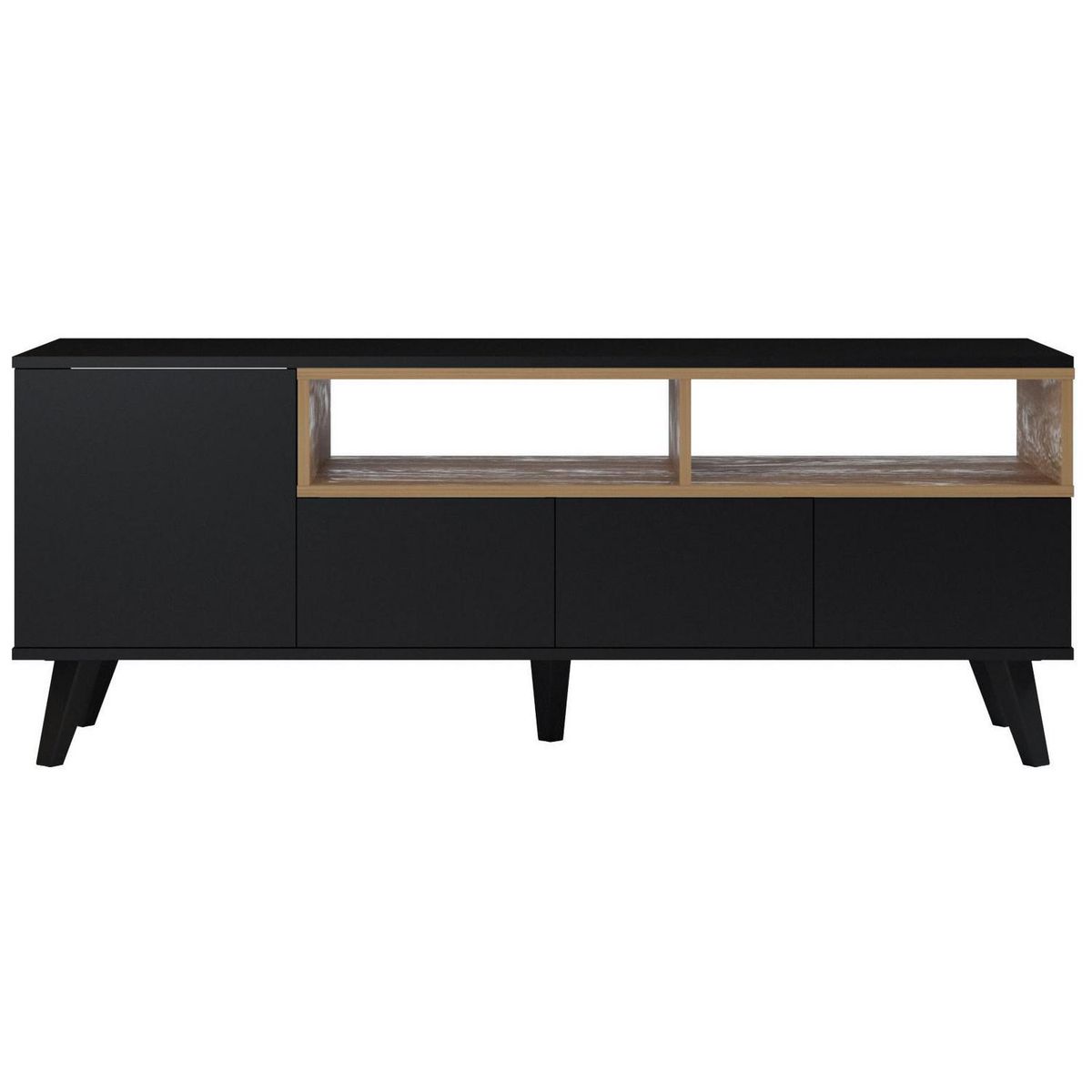 SILCOSIL - Rack Obi 140x40x55 cm negro/madera