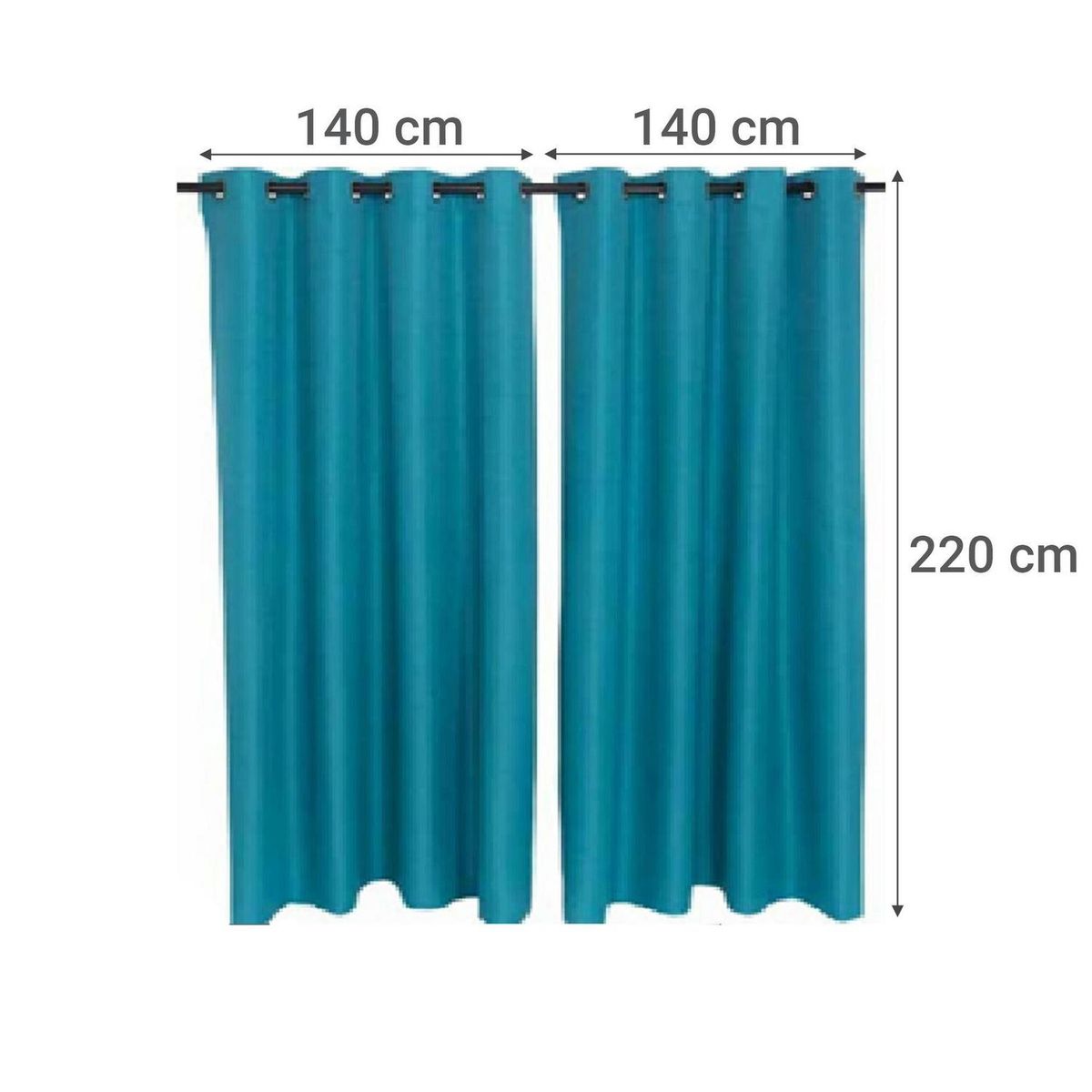 JOVIAL - Set cortina blackout 2 piezas texturada azul
