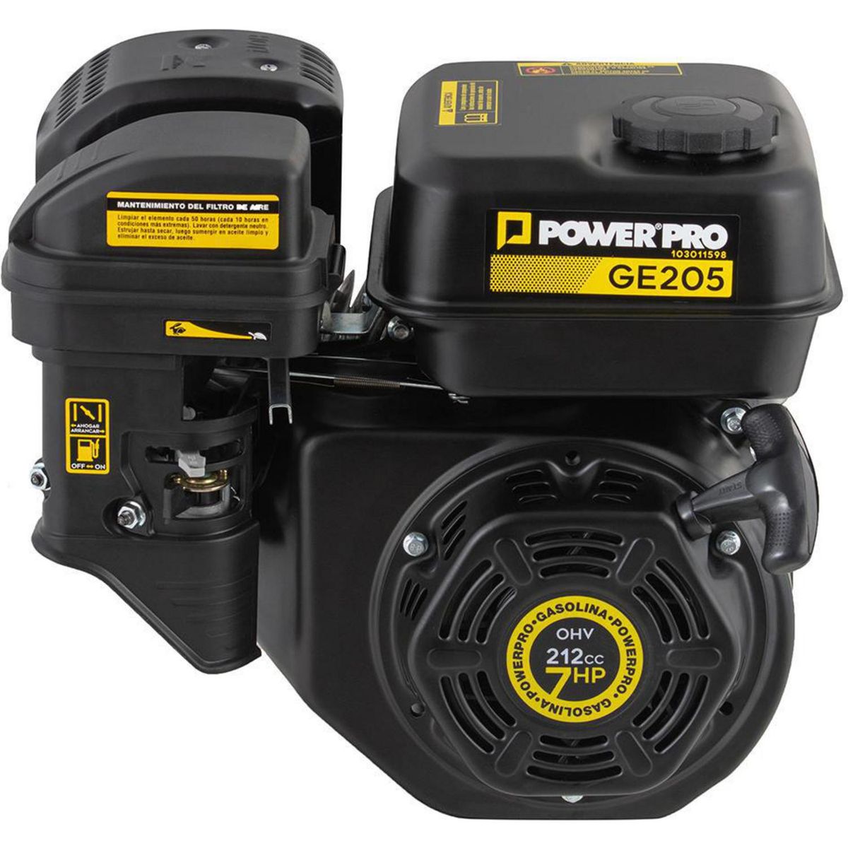POWER PRO - Motor a Gasolina 7 HP 3600 RPM