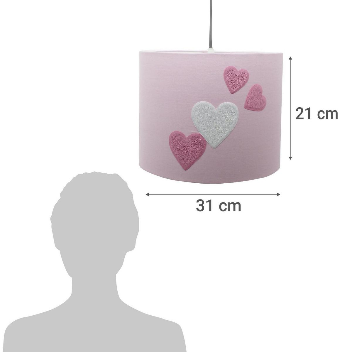 CONCEPT - Lámpara Colgante Puff Tela Rosa