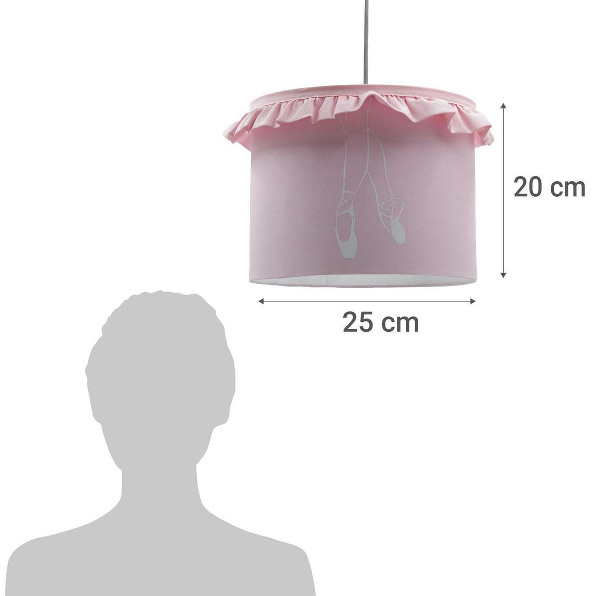 CONCEPT - Lámpara Colgante Bailarina Tutú Tela Rosa