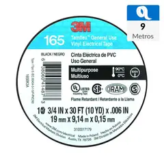 3M - Cinta Aisladora Eléctrica Uso General 19 mm x 9 m Negra