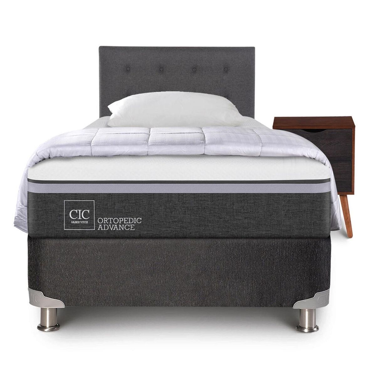 CIC - Box Spring Ortopedic Advance b5 black 1.5 plazas Eufrates alm+pl