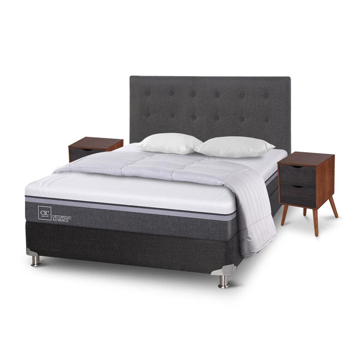 CIC - Box Spring Ortopedic Advance b5 black 2 plazas bn Eufrates alm+pl