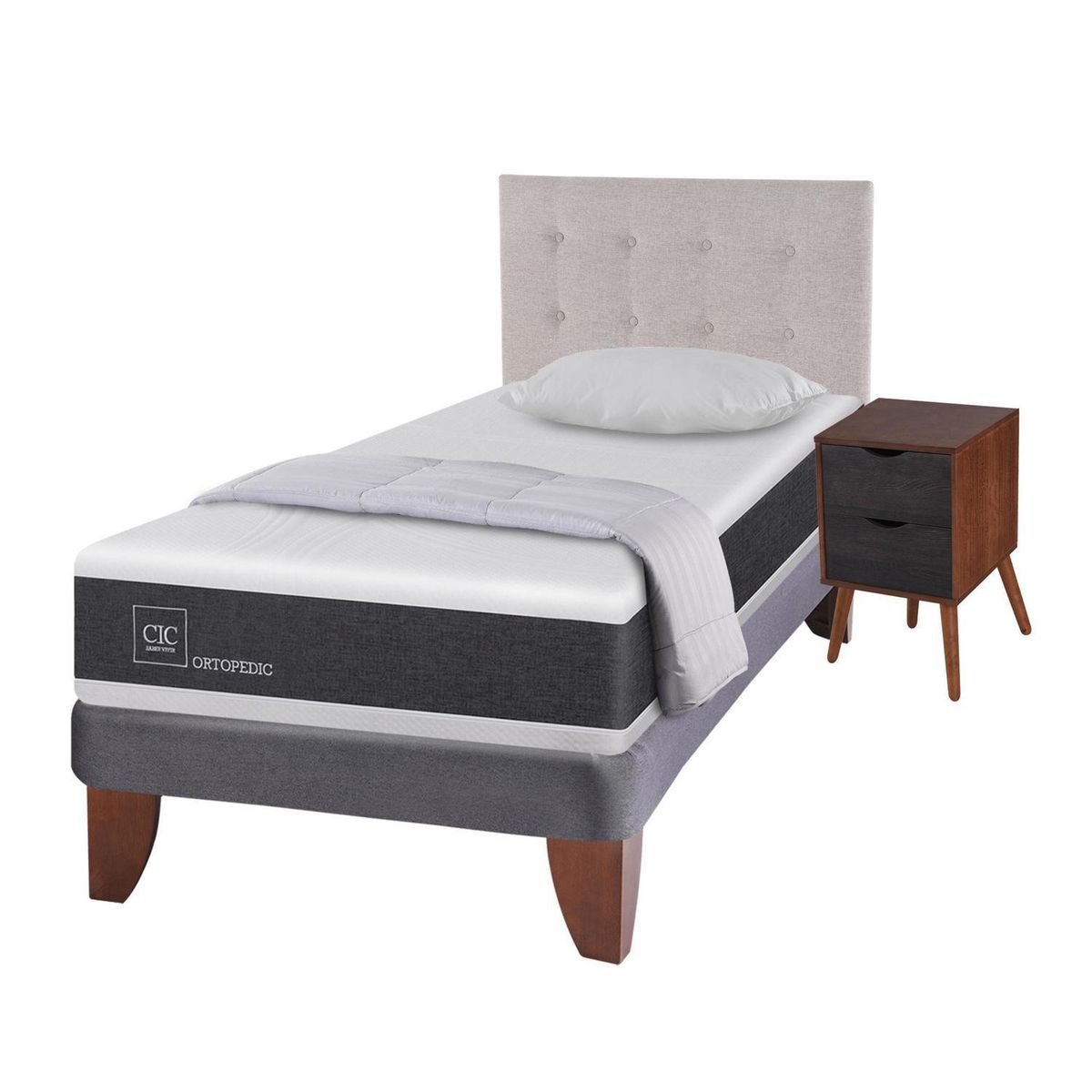 CIC - Cama Europea new ortopedic 1.5p tigris alm+pl